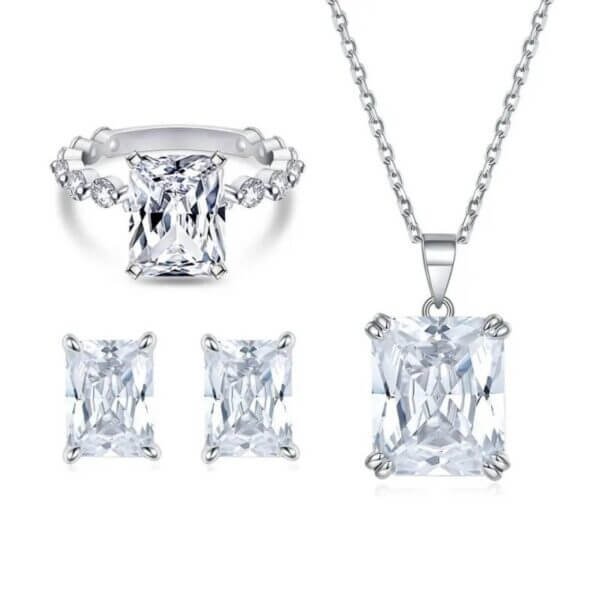 925 Silver Lab Grown Gems Jewelry Sets