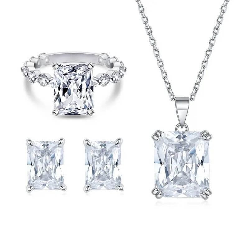 925 Silver Lab Grown Gems Jewelry Sets
