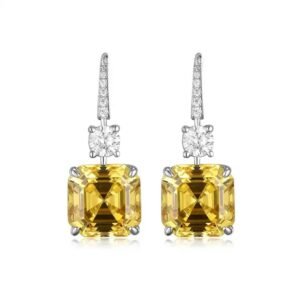 Diamond Earrings Luxury Yellow Zirconium