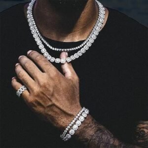 Necklace Moissanite Tennis Chain Hip Hop 925 Sterling Silver 2-6.5mm Hiphop Charm Necklace Wholesale