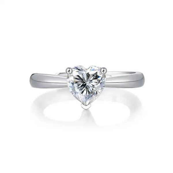 Heart Shaped Moissanite Ring Pinky Ring - Image 2