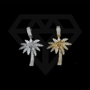 Custom Moissanite Pendant Coconut Tree Pendant