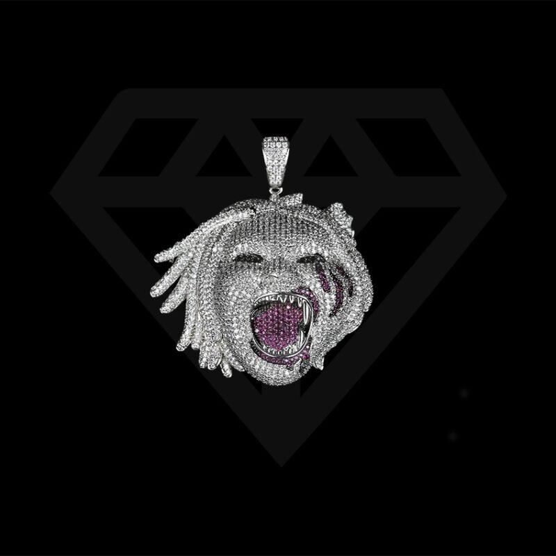 Moissanite Pendant Custom Medusa Hiphop Jewelry - Image 4