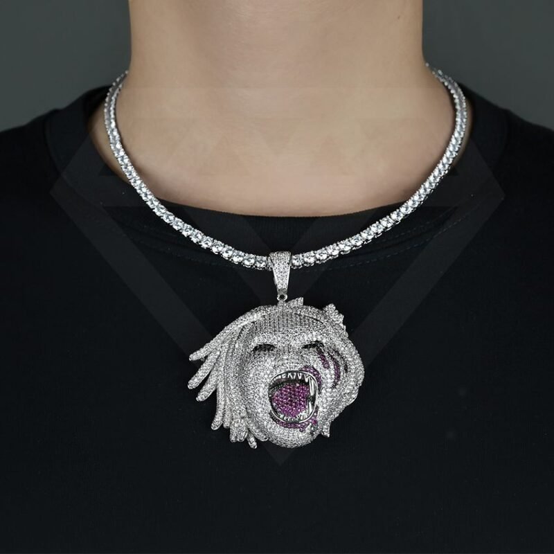 Moissanite Pendant Custom Medusa Hiphop Jewelry - Image 2