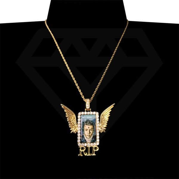 Gold Pendant Photos Wings Necklace - Image 4