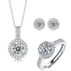 Diamond Necklace Set Sterling Silver Wholesale Jewelry