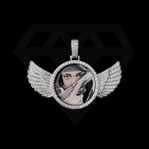 Custom Photo Necklace Wing Style