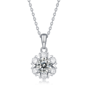 Original Design S925 1 Carat Moissanite Unique Pendant Necklace High Quality Jewelry Snowflake Pendant For Women MYP10470-6.5