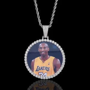 Custom Large Circle Pendants 3d Memory Photo Necklace Pendant Chain MYP9M041602