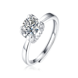 S925 Moissanite Ring Wedding Rings 1CT 2CT 0,5CT 6 Claw Adjustable Sterling Silver Moissanite Diamond Ring for Women Girl Mother MYR10336