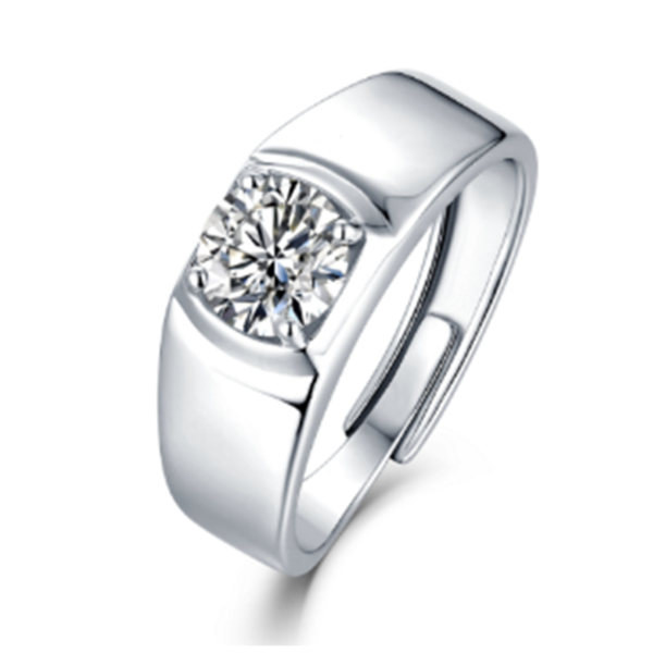 S925 Moissanite Ring Moissanite Cubic Zirconia S925 Men's Engagement Ring 2ct 8mm D Color VVS Clarity Round Brilliant Cut Lab Created Diamond Pave 925 Sterling Silver Promise Wedding Anniversary Band MYR12934