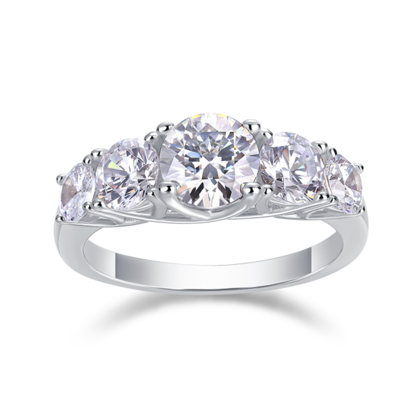 S925 Moissanite Ring Moissanite Engagement Rings for Women Sterling Silver 5-Stone Engagement Ring Wedding Bands Moissanite Rings MYR12949