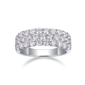 S925 Moissanite Ring Prong Set Diamond Anniversary Ring in Sterling Silver MYR12972