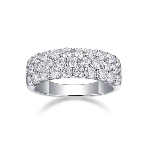 S925 Moissanite Ring Prong Set Diamond Anniversary Ring in Sterling Silver MYR12972