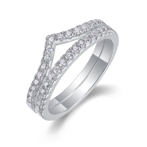 S925 Moissanite Ring K White Gold Wishbone Moissanite Bridal Ring Set Moissanite Engagement Wedding Band Promise Eternity Rings MYR13124
