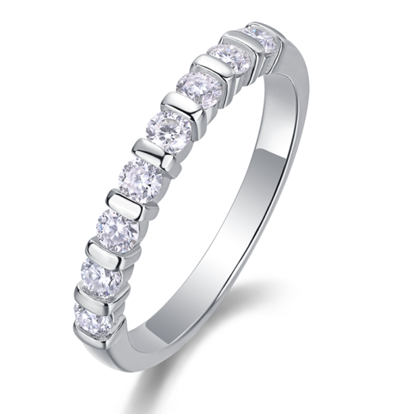S925 Moissanite Ring 18ct White Gold Rings for Women Ring Engagement Elegant 0.1ct Round Moissanite Created Diamond Natural Diamond Rings White Gold MYR13241