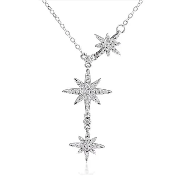 Star Y Necklace for Women Teens 925 Sterling Silver Star Choker Necklace Chain Pendant Necklace MYZN11166