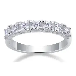 S925 Moissanite Ring Half Eternity Lab Grown Diamond Engagement Ring 14K Solid Gold Wedding Band, Couple Promise Ring MYZR12961