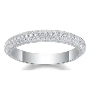 S925 Moissanite Ring 0.20 Carat Round Shape White Natural Diamond Regal Engagement Ring 14K Solid White Gold Ring MYZR12964