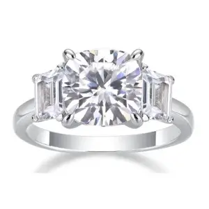 S925 Moissanite Engagement Ring 4 Ct 10k 14k 18k Gold & 925 Sterling Silver Solitaire 5 Stone Moissanite Wedding Ring MYZR12968