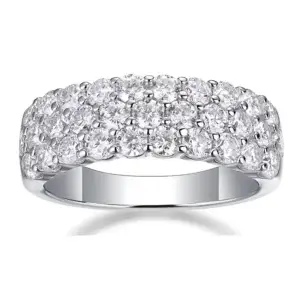 S925 Moissanite Ring Diamond 2Deal 14k White Gold Diamond Engagement Wedding Band Ring MYZR12972