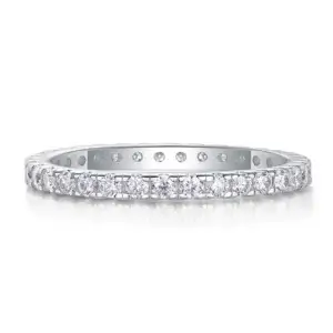 S925 Moissanite Ring Cubic Emerald Sapphire Eternity Rings for Women Vintage Stackable Engagement Ring Cubic Zirconia Wedding Band MYZR13007