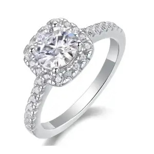 S925 Moissanite Ring Engagement Rings Real Ring 925 for Women 1CT D Color Round Moissanite Channel Solitary for Valentines Day MYZR13151
