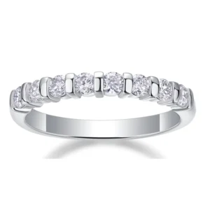 S925 Moissanite Ring VVS1 Moissanite Engagement Ring Brilliant Round Cut 925 Sterling Silver White Gold Plated GRA Certified Pass Diamond Tester MYZR13241