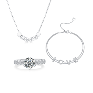 S925 Moissanite Necklace Ring Bracelet Love Style Sets MYZS-2308