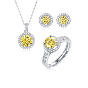 Birthstone Necklaces/Stud Earrings/Rings/Bracelets/Jewelry Sets Silver Plated Round Shape Birthstone Pendant Jewelry MYZS-2312
