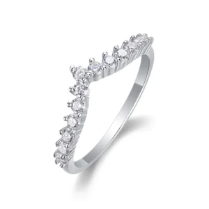 S925 Moissanite Ring Small V-Shaped Crown Cross Ring Single Row Full Diamond Imitation Moissanite Oval Fashion Diamond Engagement Ring Promise Love Ring Personalized Finger Ring R230913200