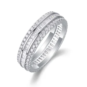 S925 Moissanite Ring D Color Round Emerald Cut Full Eternity Moissanite Rings For Women S925 Silver Engagement Wedding Band Jewelry R231013250