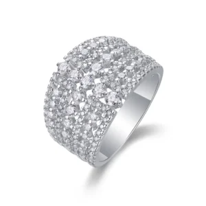 S925 Moissanite Ring Sparkly Full Diamond Ring for Women Wedding Band Statement Rings for Women Luxury 925 Sterling Silver Exaggerated Rhinestone Ring R231213430