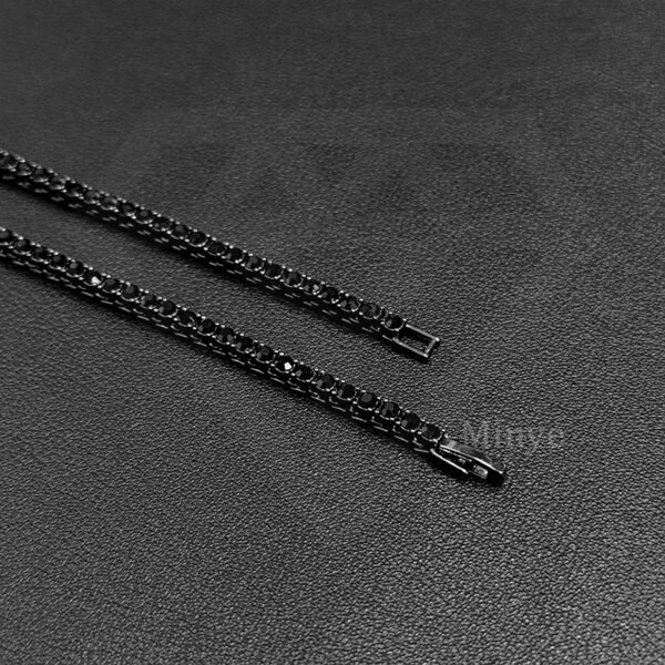 Elegant Black Alloy Rhinestone Tennis Necklace - Image 7