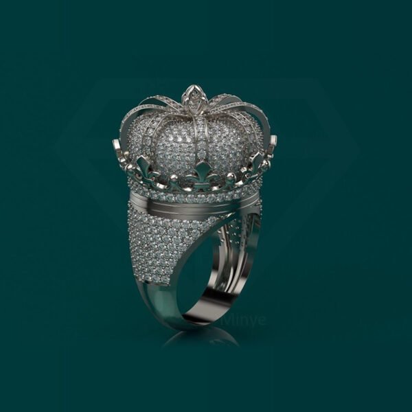 Iced Out Moissanite Diamond Customized Elizabeth Crown Ring Pave Set King Crown Hip Hop Rings Wholesale MYBR23724 - Image 8