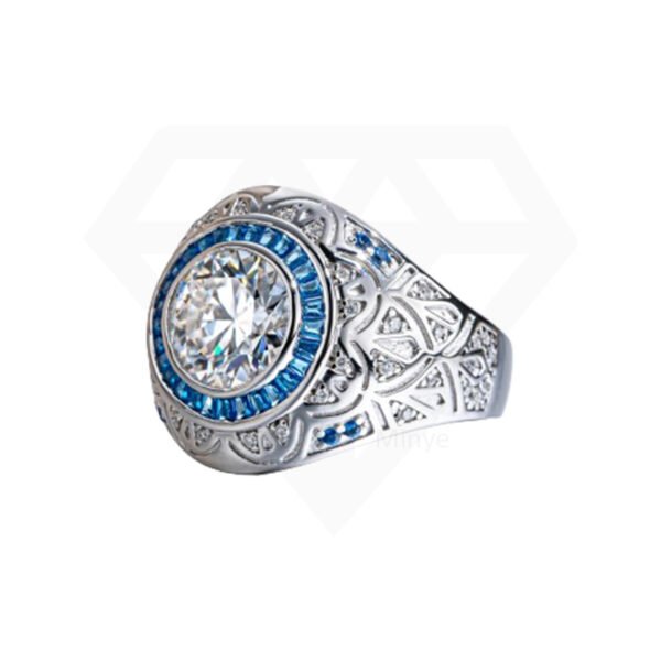 D Color Moissanite 925 Silver Gold Plated Lab Diamond Engagement Ring For Men Hip Hop Rings Wholesale MYBR23703 - Image 4