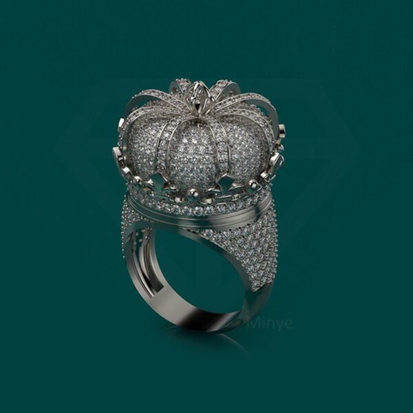 Iced Out Moissanite Diamond Customized Elizabeth Crown Ring Pave Set King Crown Hip Hop Rings Wholesale MYBR23724 - Image 3