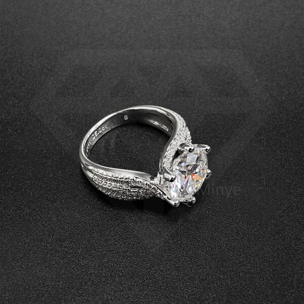 Fine Jewelry Ring Moissanite Ring for Women 5ct D-color Pure VVS1 Three Rows of Full Moissanite Ring S925 Sterling Silver MYBR23491 - Image 2