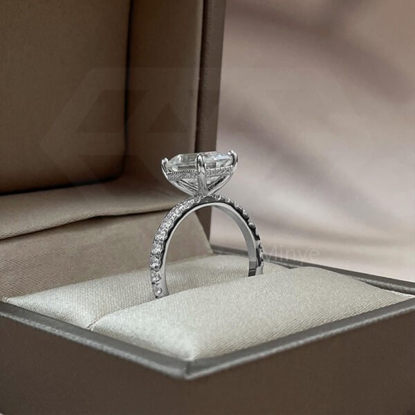 Fine Jewelry Ring 5 Carat Emerald-Cut Emerald-Cut Sparkala Moissanite with Side Stones Ring MYBR23629 - Image 2