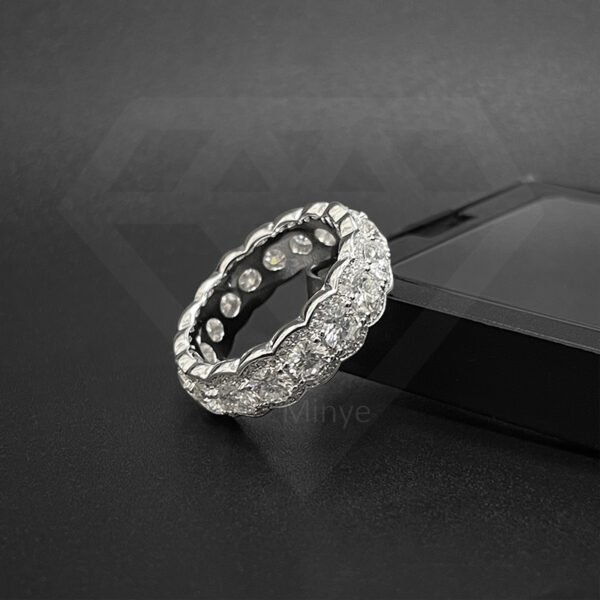 Fine Jewelry Ladies Round Cut Diamond Eternity Wedding Band Ring in 14 kt White Gold Ring MYBR23638 - Image 3