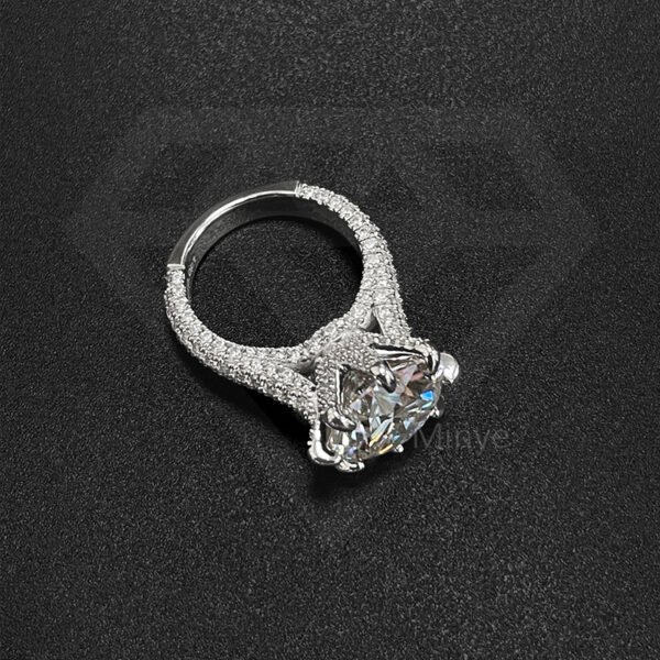 Fine Jewelry Ring 2 Carat MM Excellent Round Solitaire Moissanite Engagement Ring In 14k Solid White Gold For Women Promise MYBR23651 - Image 3