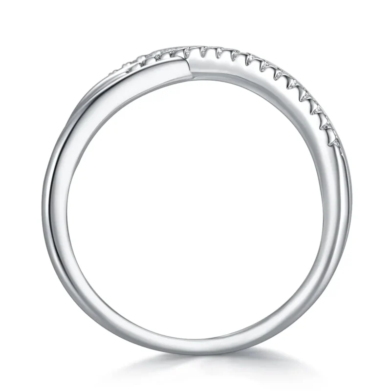 Interlaced Design Moissanite Ring – High Clarity Bold X-Shape Design Perfect for Engagements S925 Silver Ring MYR13693 - Image 6