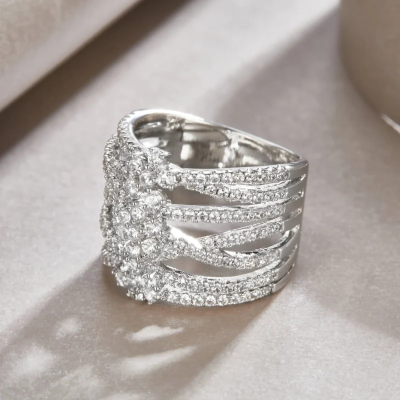 Shining Ring 925 Sterling Silver Wrap Rings for Women Baguette Rings Platinum Moissanite S925 MYR13694 - Image 2