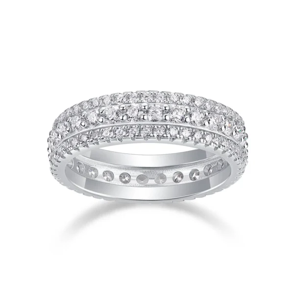 New Design Jewelry Ladies Brilliant Cut Diamond Eternity Wedding Band In Platinum 925 Sterling Silver Ring MYR13251 - Image 4