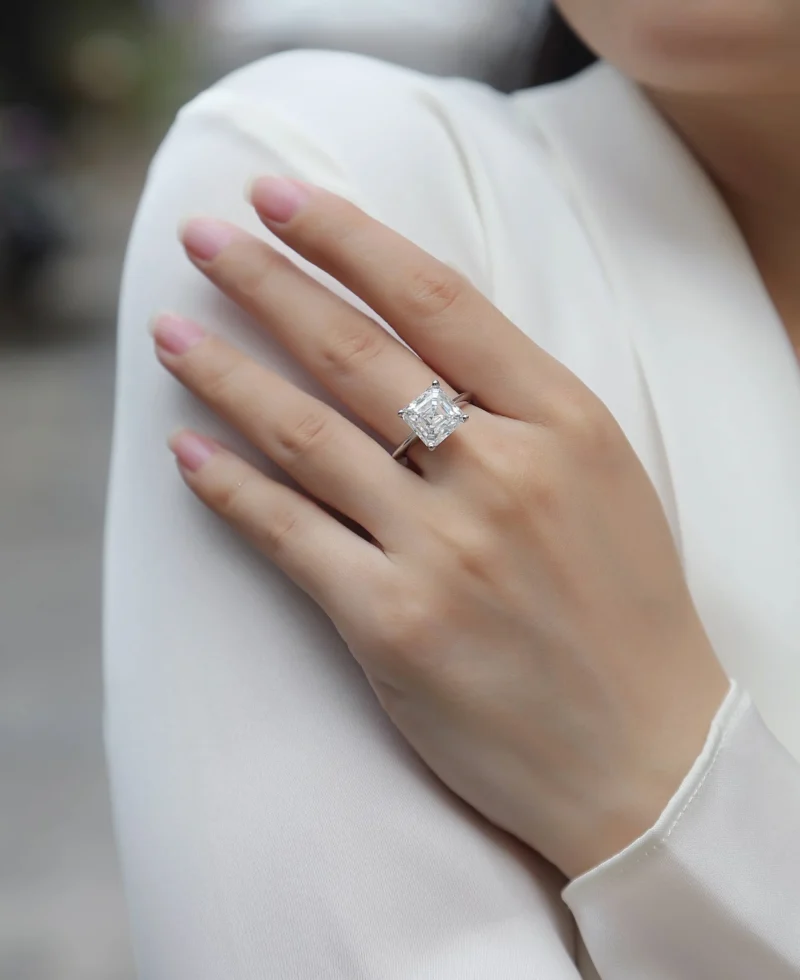 925 Sterling Silver 4 Carat D Color VVS1 Radiant Cut Solitaire Moissanite Engagement Ring Engagement Fine Jewelry Ring MYR12976 - Image 7