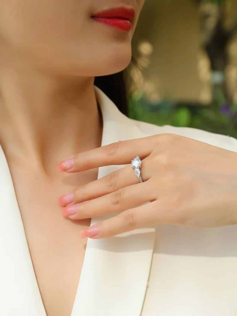 Handmade Engagement Ring 3 CT Round Cut Moissanite Diamond Solitaire Wedding Bridal Ring Engagement Rings MYR13150-8.0 - Image 8