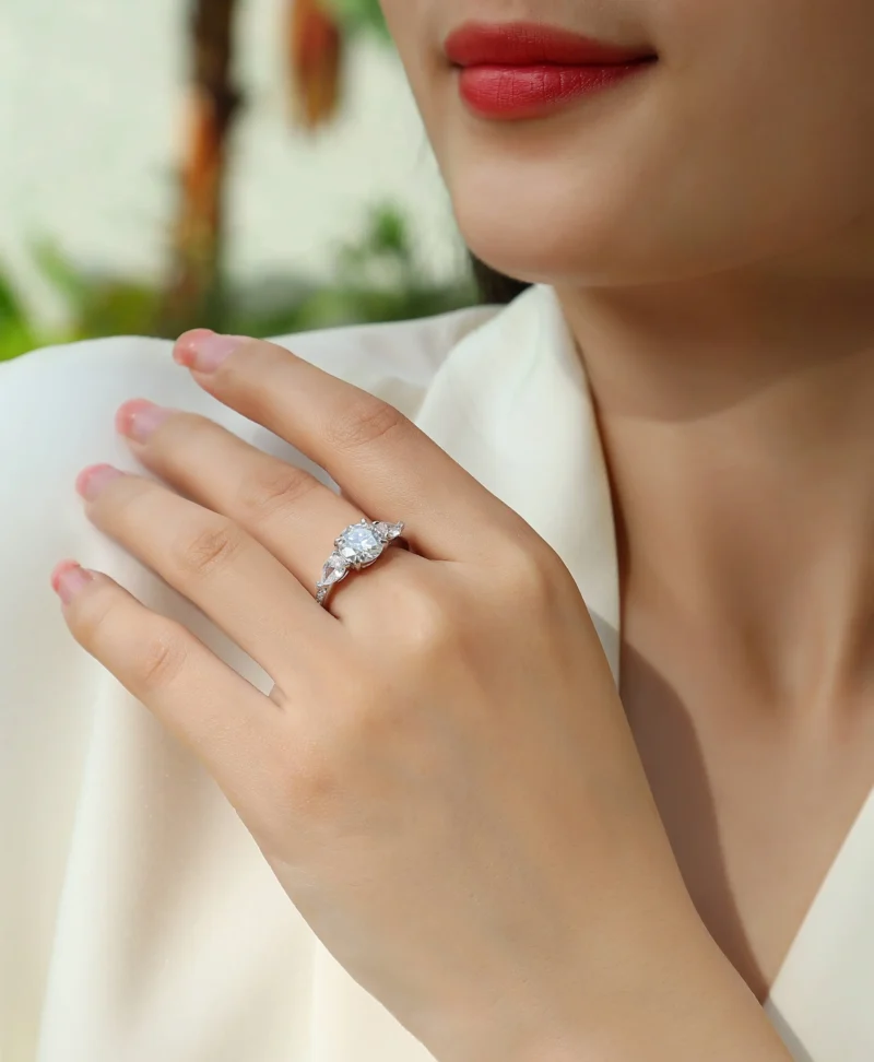 Handmade Engagement Ring 3 CT Round Cut Moissanite Diamond Solitaire Wedding Bridal Ring Engagement Rings MYR13150-8.0 - Image 7