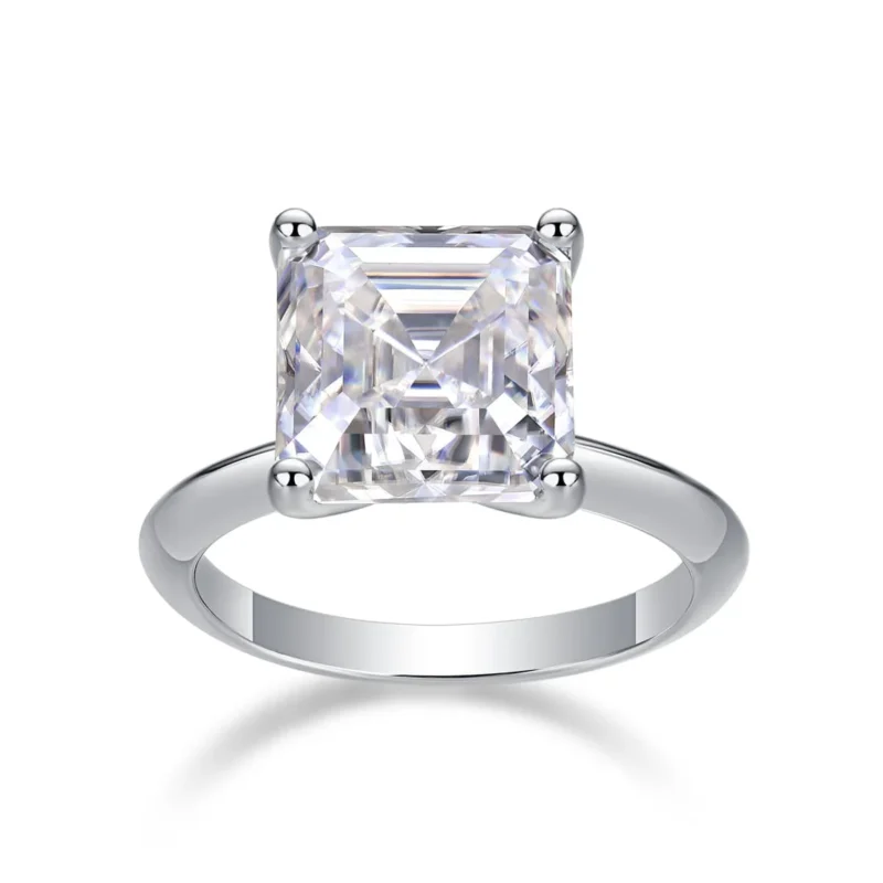 925 Sterling Silver 4 Carat D Color VVS1 Radiant Cut Solitaire Moissanite Engagement Ring Engagement Fine Jewelry Ring MYR12976