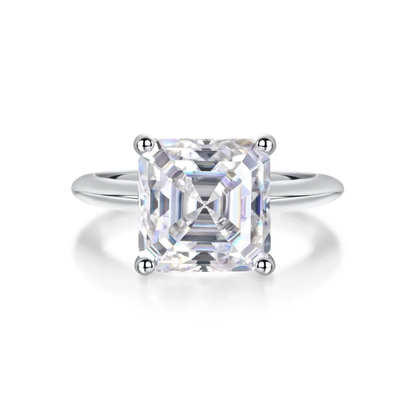 925 Sterling Silver 4 Carat D Color VVS1 Radiant Cut Solitaire Moissanite Engagement Ring Engagement Fine Jewelry Ring MYR12976 - Image 4