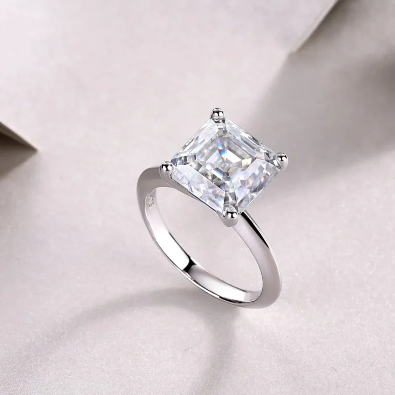 925 Sterling Silver 4 Carat D Color VVS1 Radiant Cut Solitaire Moissanite Engagement Ring Engagement Fine Jewelry Ring MYR12976 - Image 3